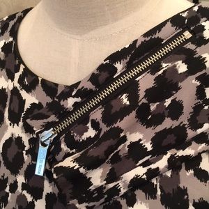 Michael Kors Dresses - Michael Kors Gray Snow Leopard Zipper Shift Dress Michael Kors Dresses - Michael Kors Gray Snow Leopard Zipper Shift Dress